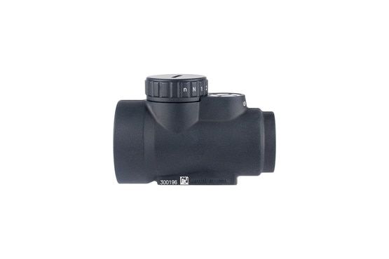 This green dot optic features a top loaded battery compartment.